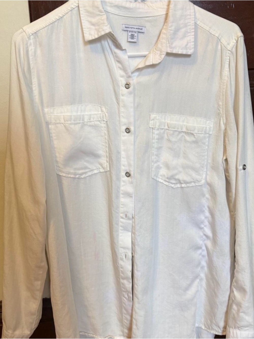 Saks Fifth Avenue White button up button down Shirt
